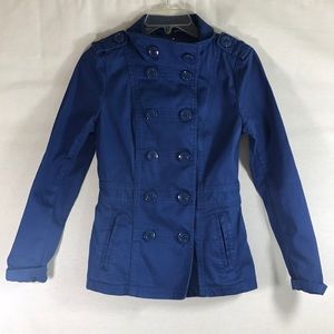 Divided double breasted blue women's jacket